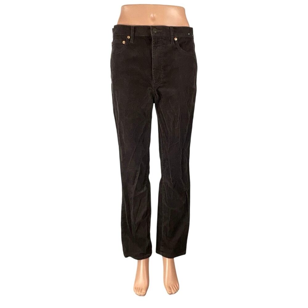 Gap Vintage Slim High Rise Women's Brown Corduroy Straight Trousers Pants Sz 29